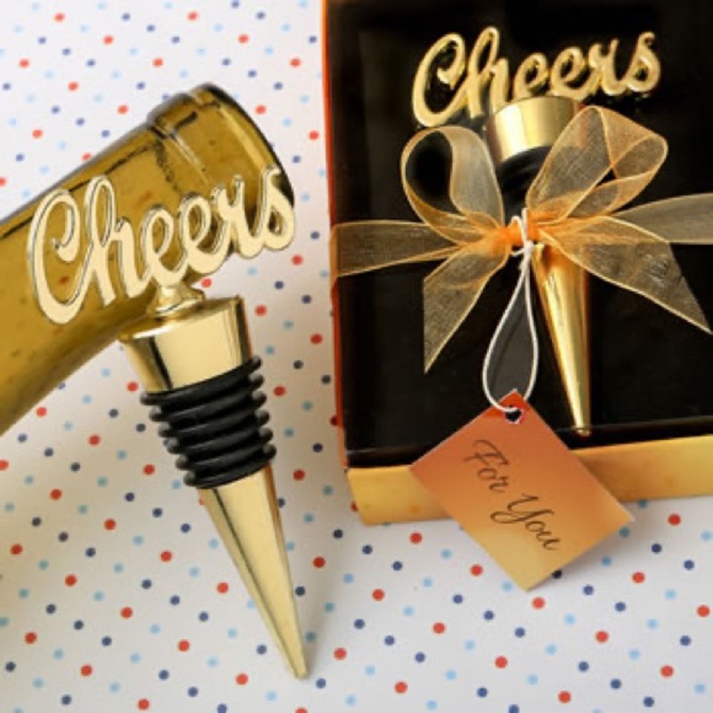 CHEERS GOLD BOTTLE STOPPER FROM FASHIONCRAFT! Qty: 14